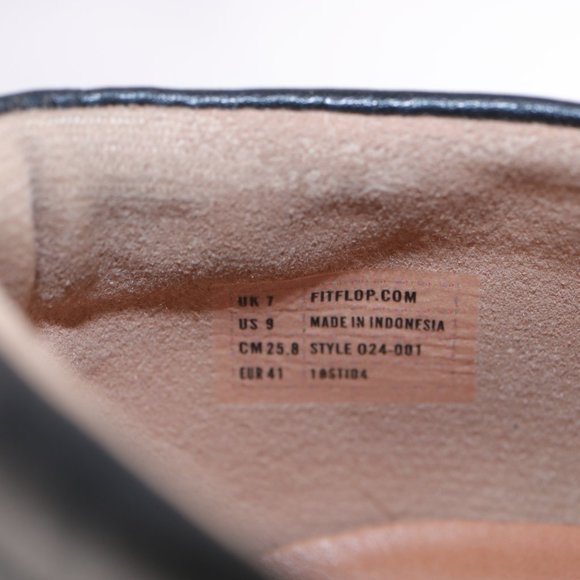 Fitflop Petrina Chain Loafer Platfrom Slip On Women 9 Black Leather Comfy Toning - Picture 14 of 14